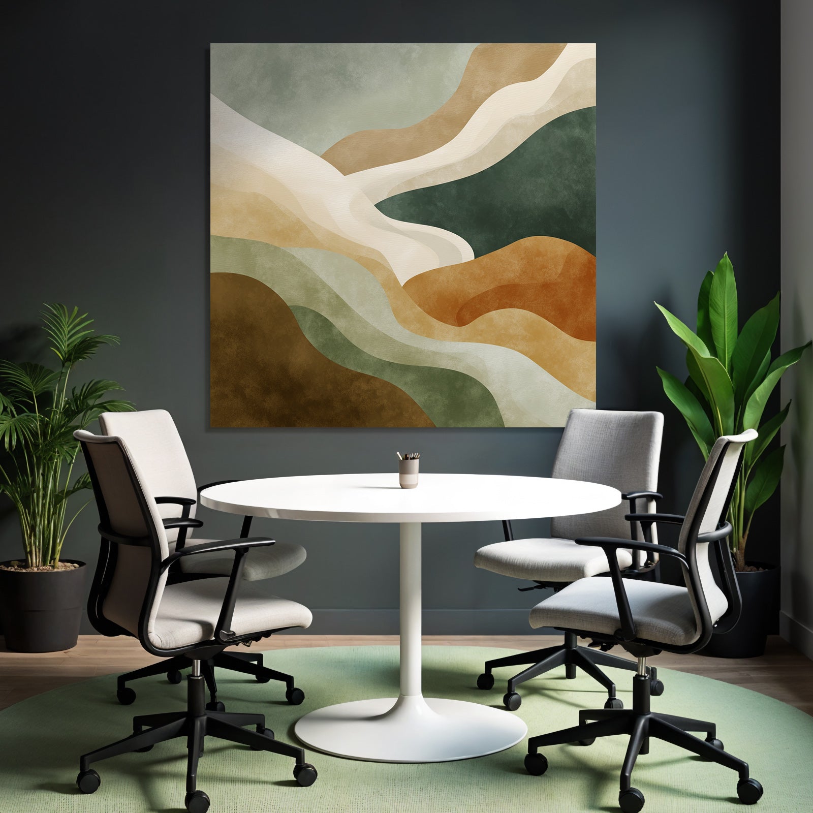 Abstract Design Flowing Shapes Muted Colors Natural Landscapes
