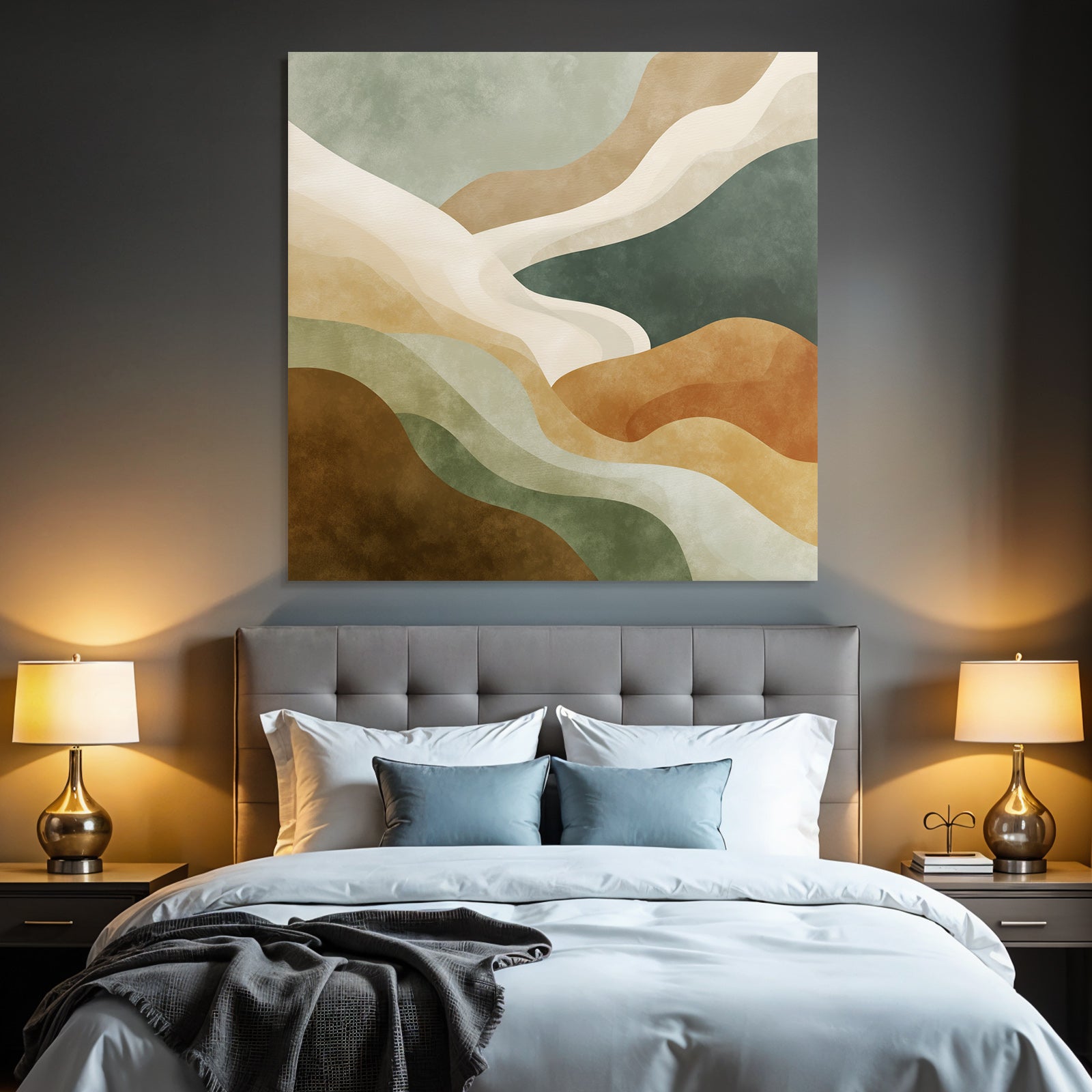 Abstract Design Flowing Shapes Muted Colors Natural Landscapes