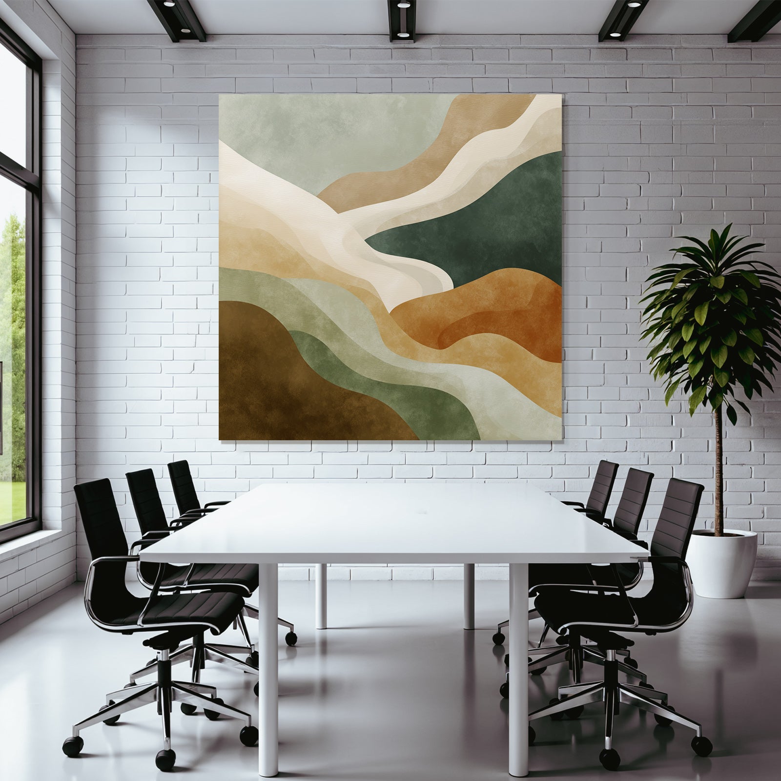 Abstract Design Flowing Shapes Muted Colors Natural Landscapes