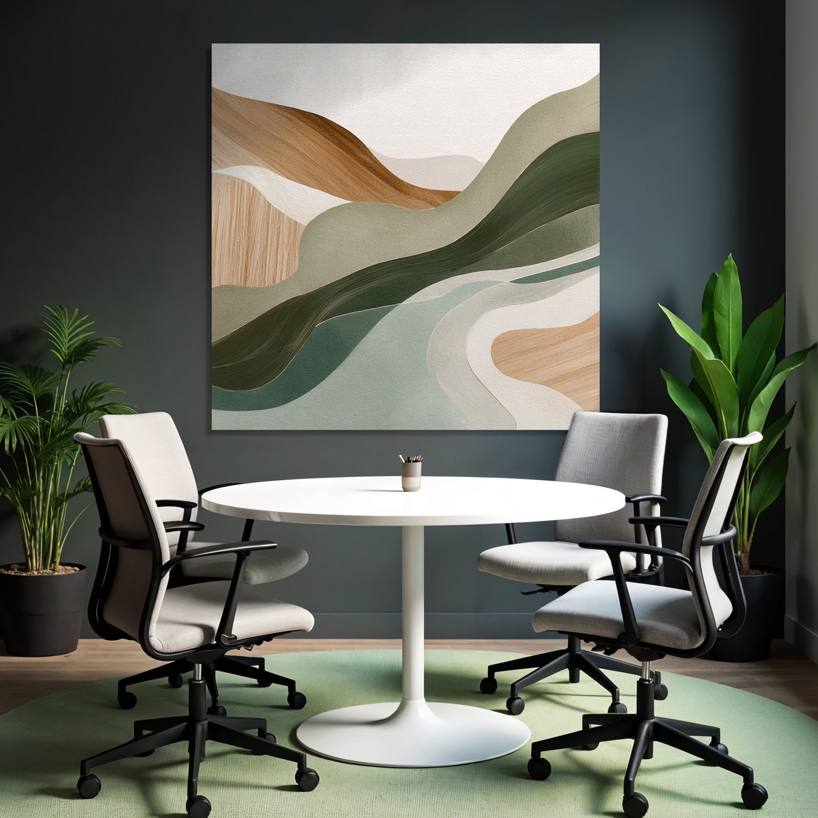 Abstract Earthy Wavy Lines Shapes Modern Artistic Style