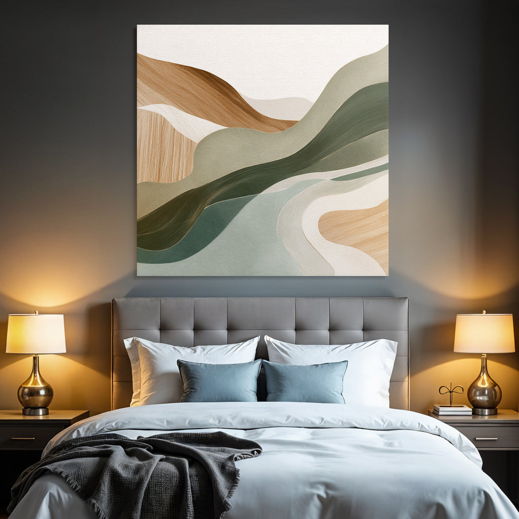 Abstract Earthy Wavy Lines Shapes Modern Artistic Style