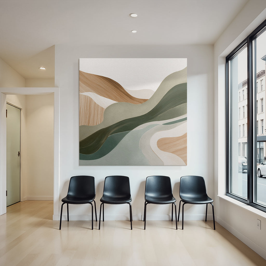 Abstract Earthy Wavy Lines Shapes Modern Artistic Style