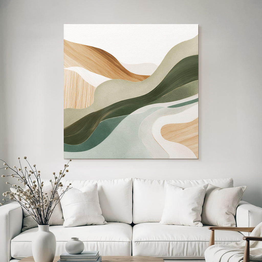 Abstract Earthy Wavy Lines Shapes Modern Artistic Style