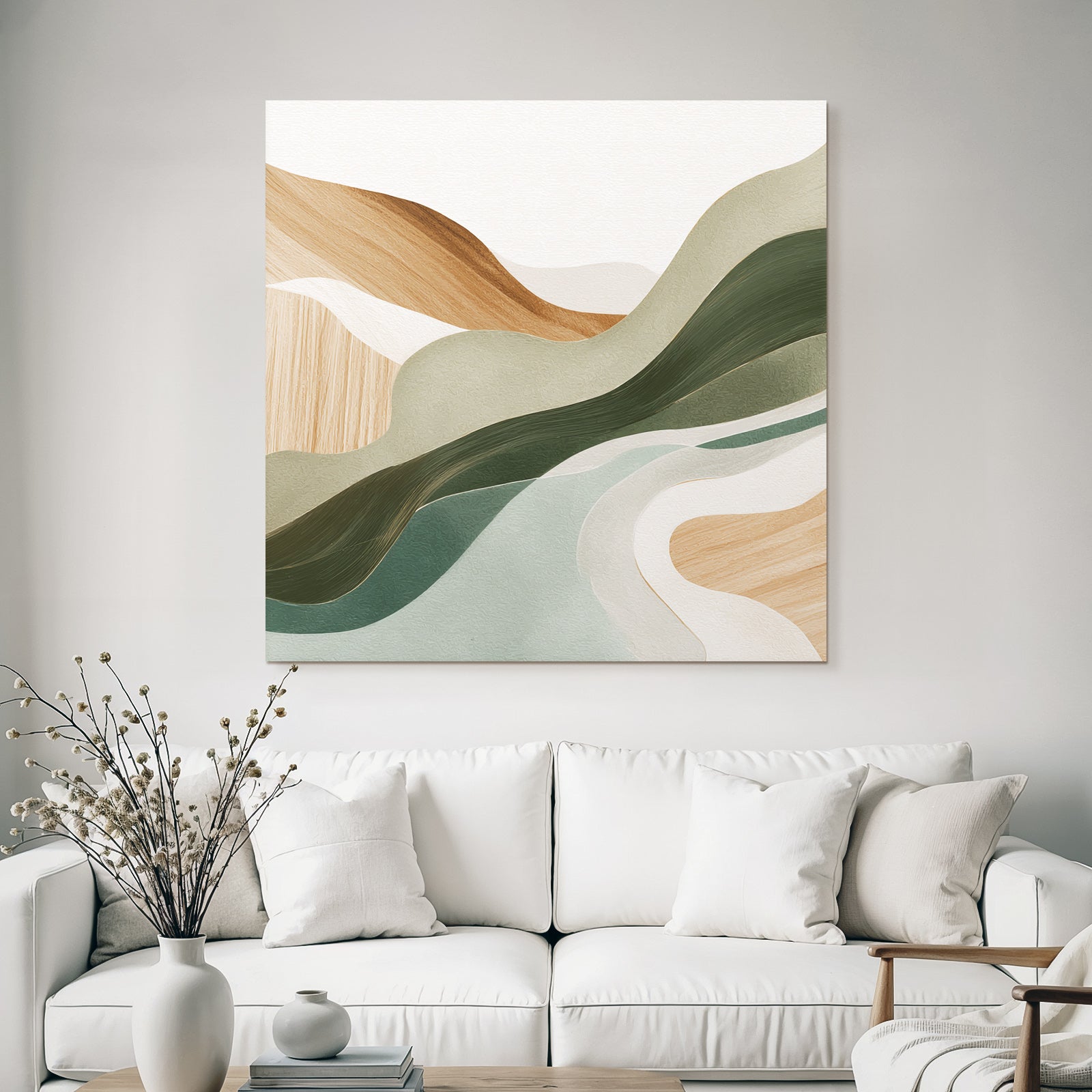 Abstract Earthy Wavy Lines Shapes Modern Artistic Style