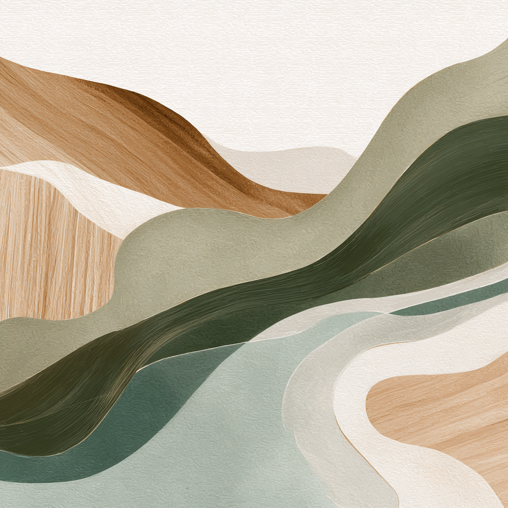 Abstract Earthy Wavy Lines Shapes Modern Artistic Style | Japandi | Einrichtungsstile