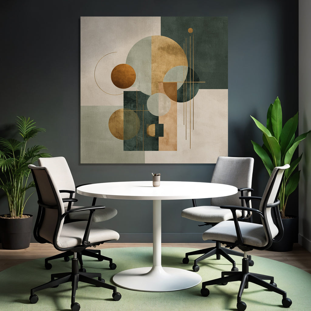 Abstract Geometric Artwork Muted Colors