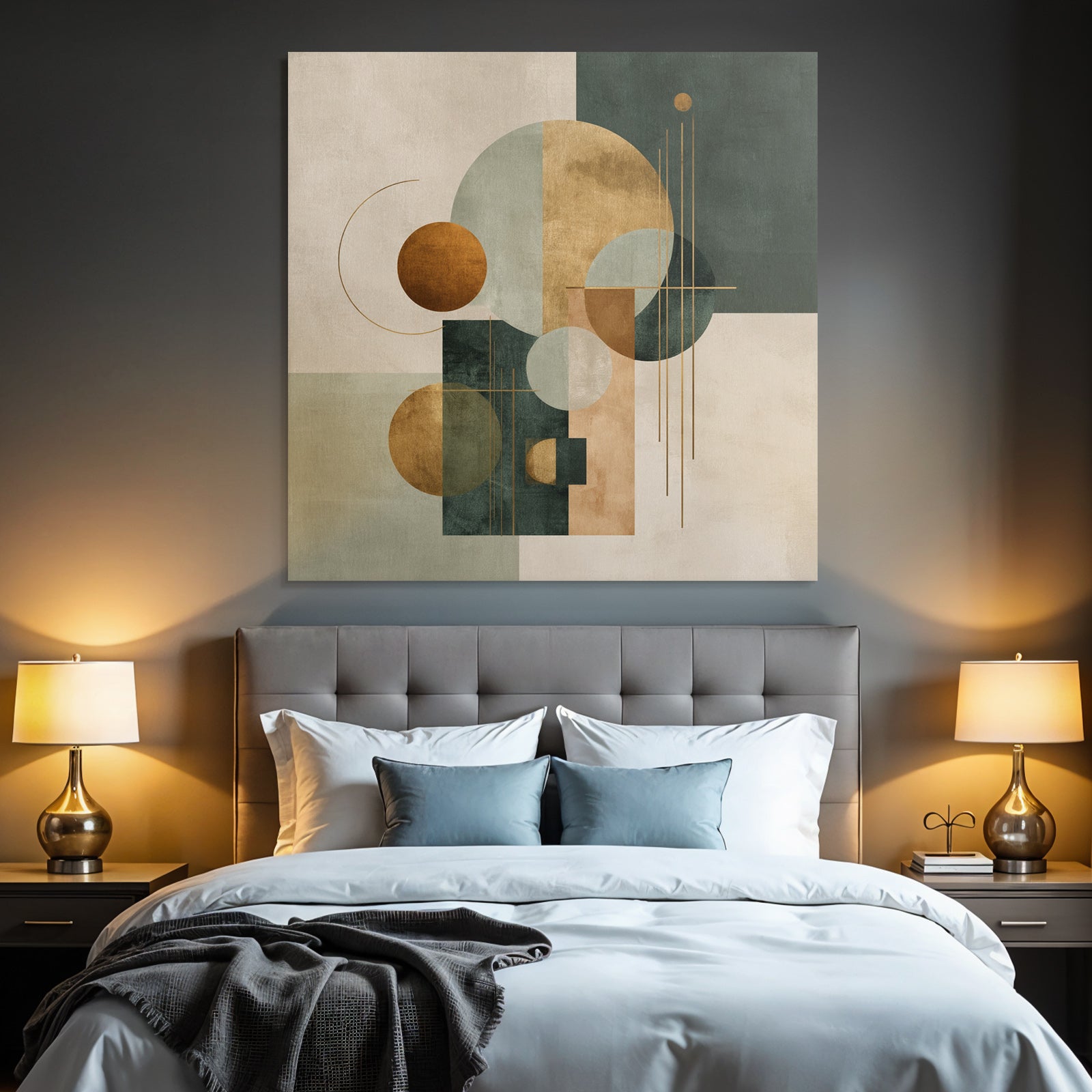 Abstract Geometric Artwork Muted Colors