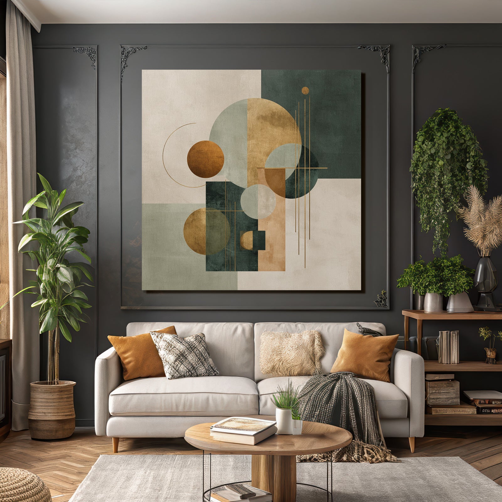 Abstract Geometric Artwork Muted Colors