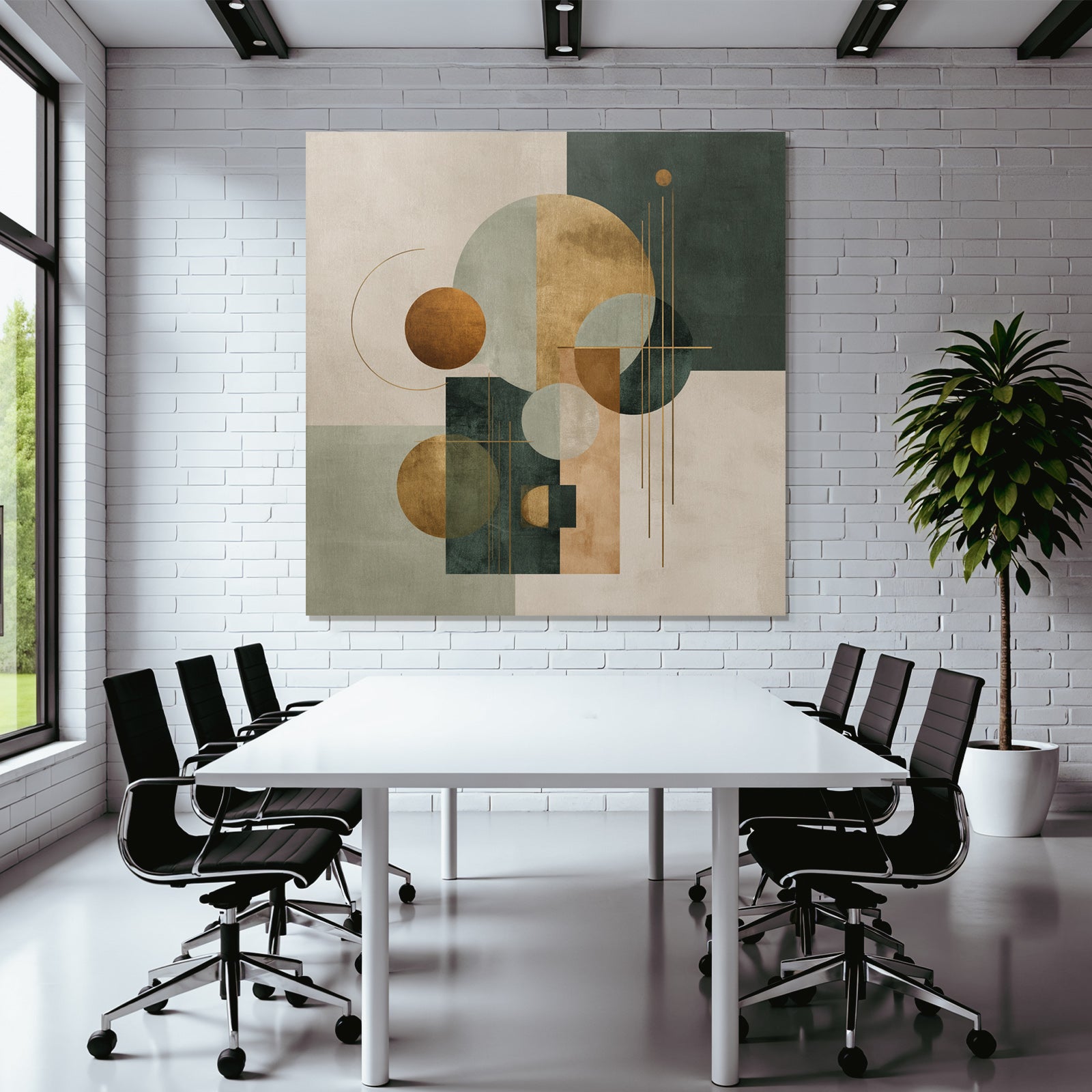 Abstract Geometric Artwork Muted Colors