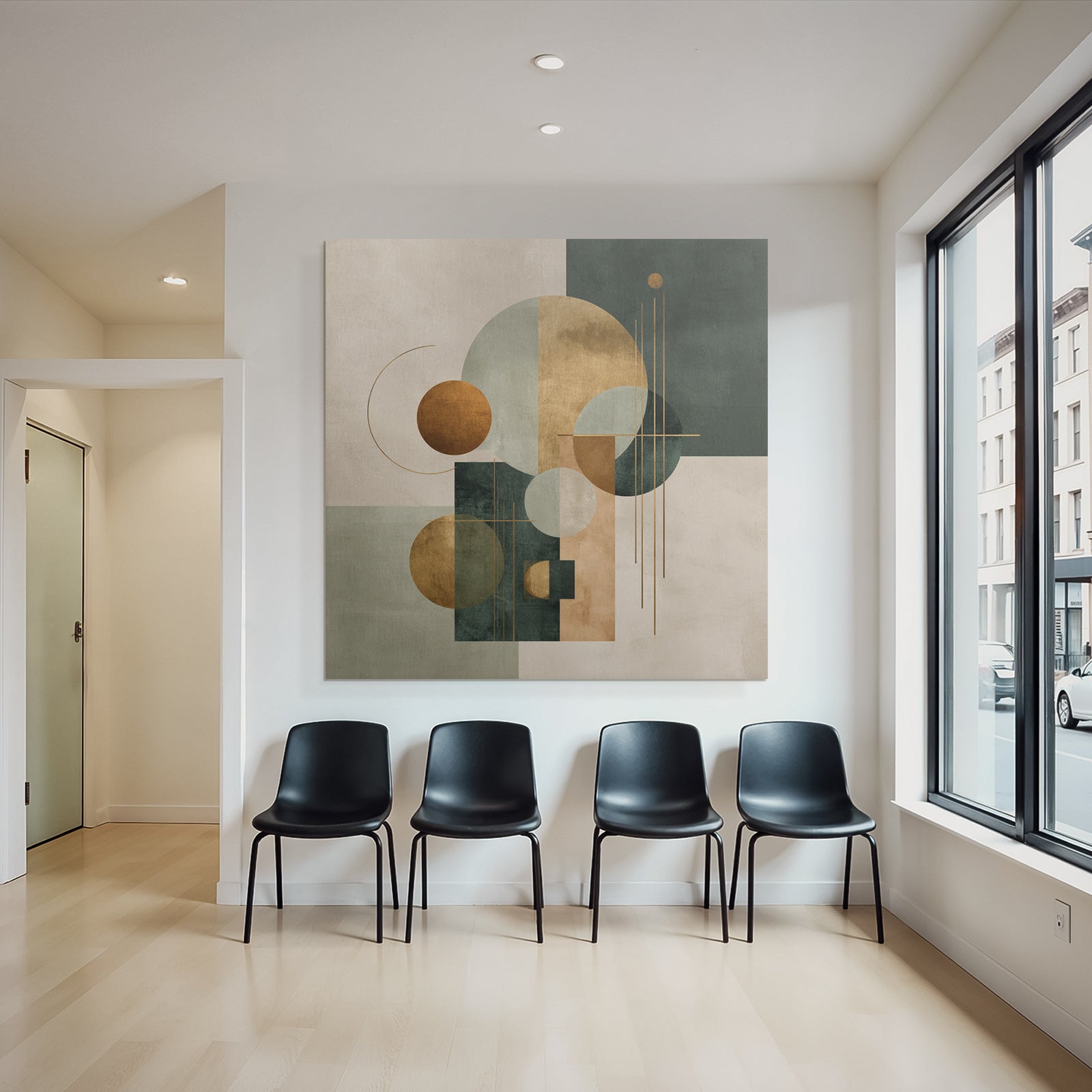 Abstract Geometric Artwork Muted Colors