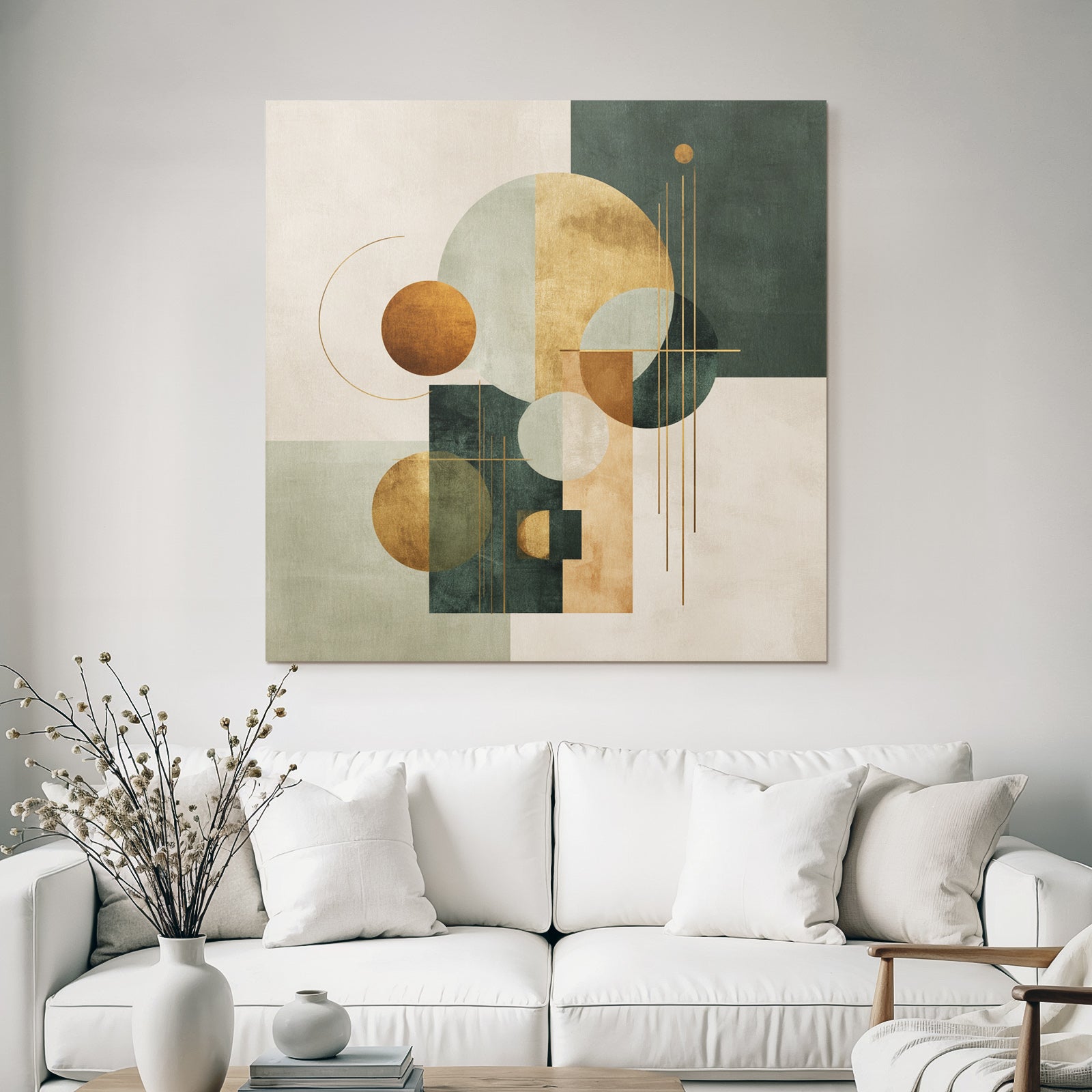 Abstract Geometric Artwork Muted Colors