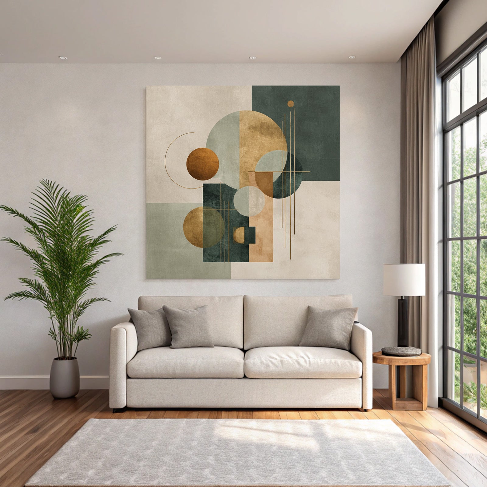 Abstract Geometric Artwork Muted Colors