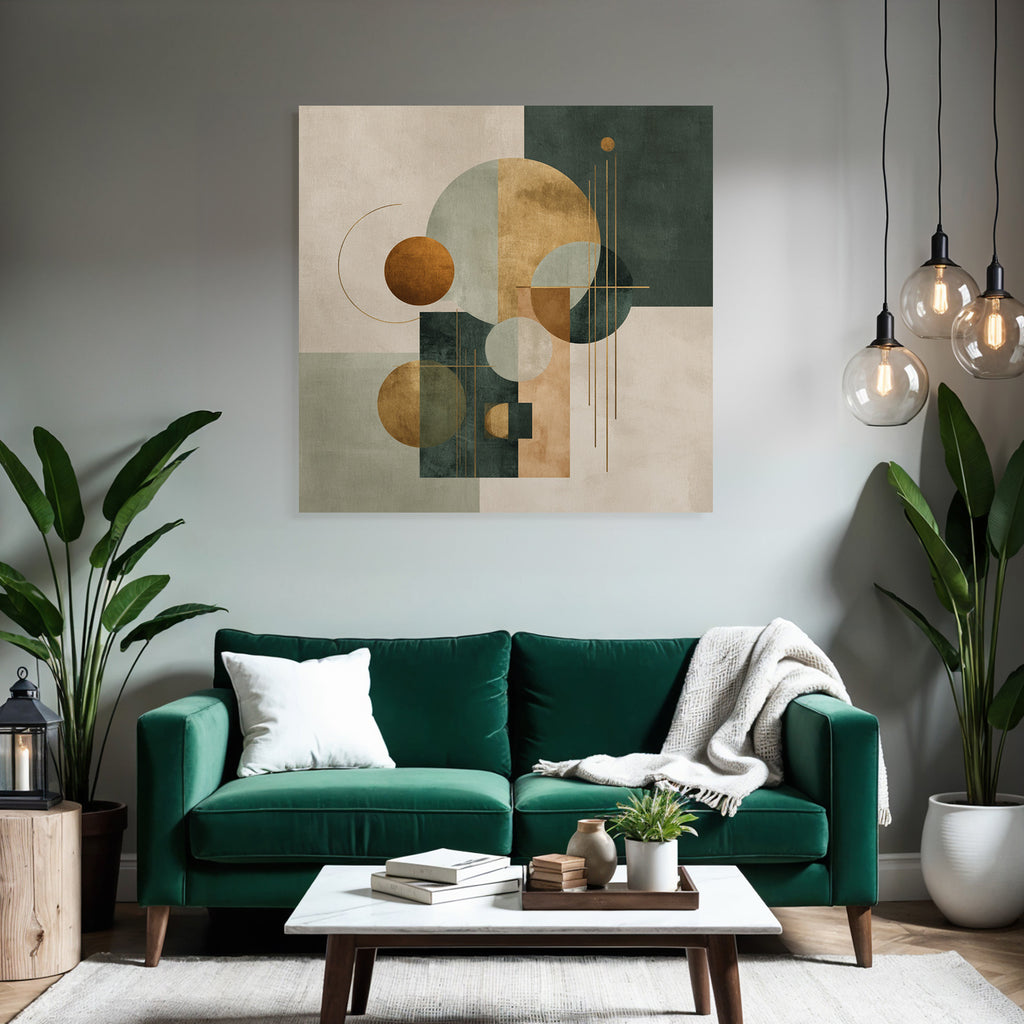 Abstract Geometric Artwork Muted Colors
