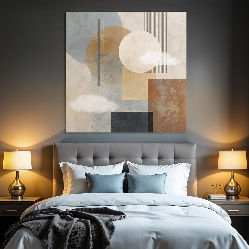 Abstract Geometric Design Muted Colors Textured Background