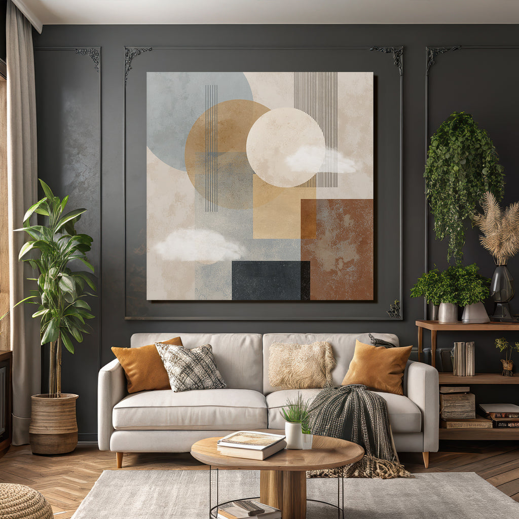 Abstract Geometric Design Muted Colors Textured Background