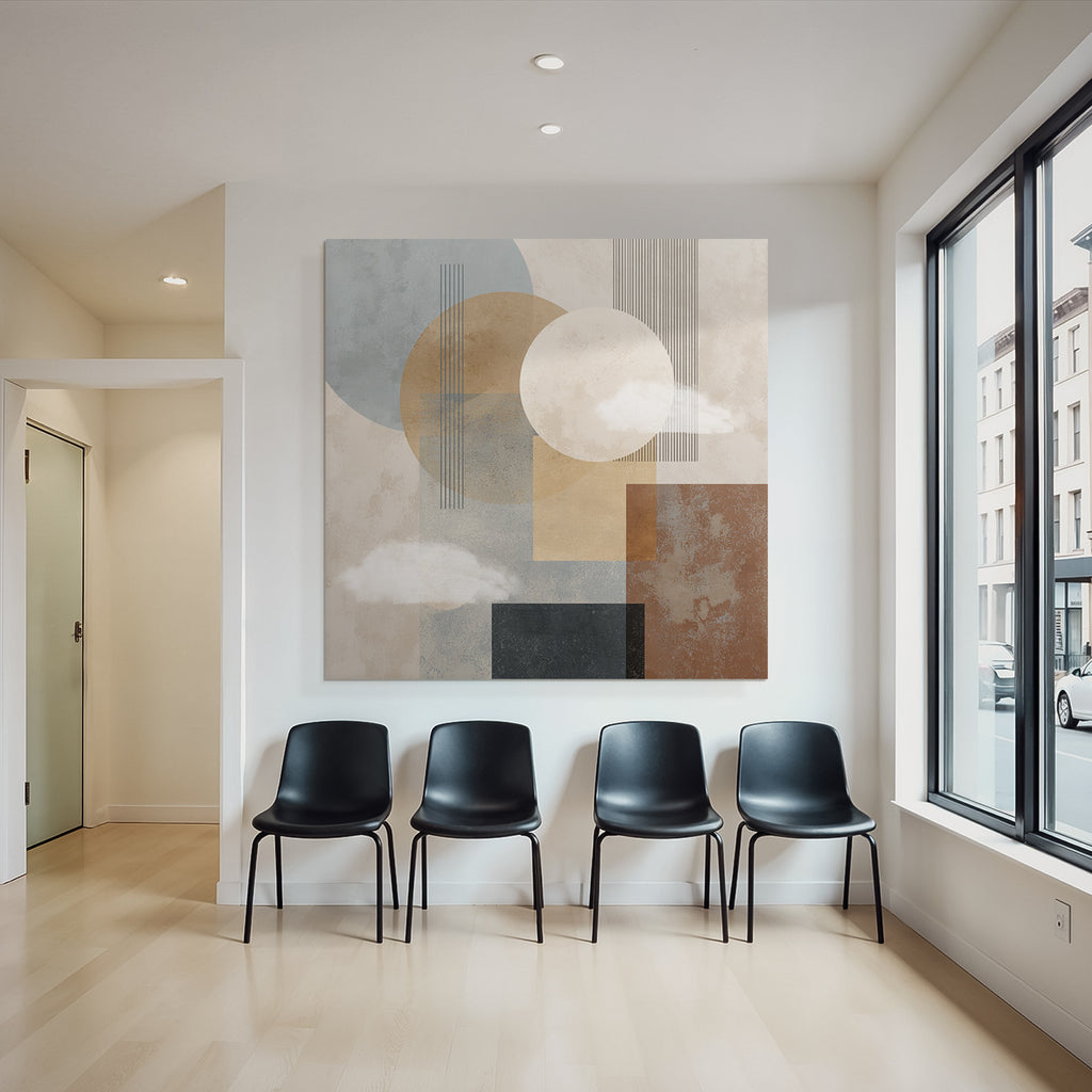 Abstract Geometric Design Muted Colors Textured Background