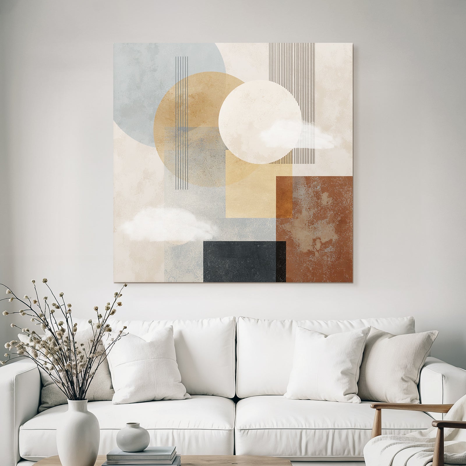 Abstract Geometric Design Muted Colors Textured Background