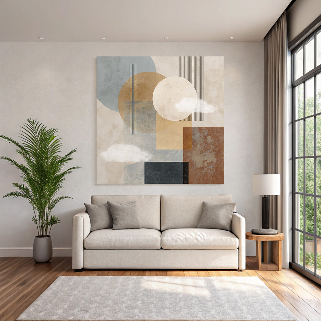 Abstract Geometric Design Muted Colors Textured Background