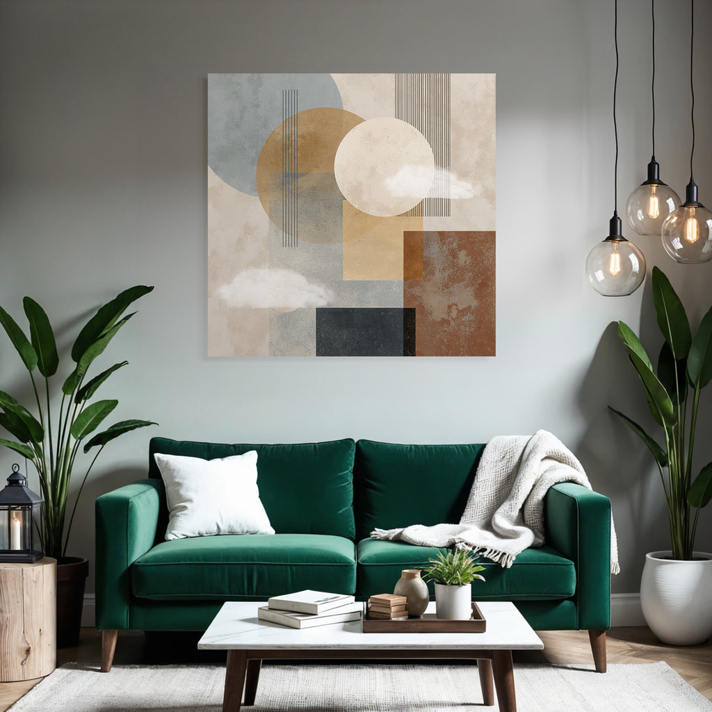 Abstract Geometric Design Muted Colors Textured Background