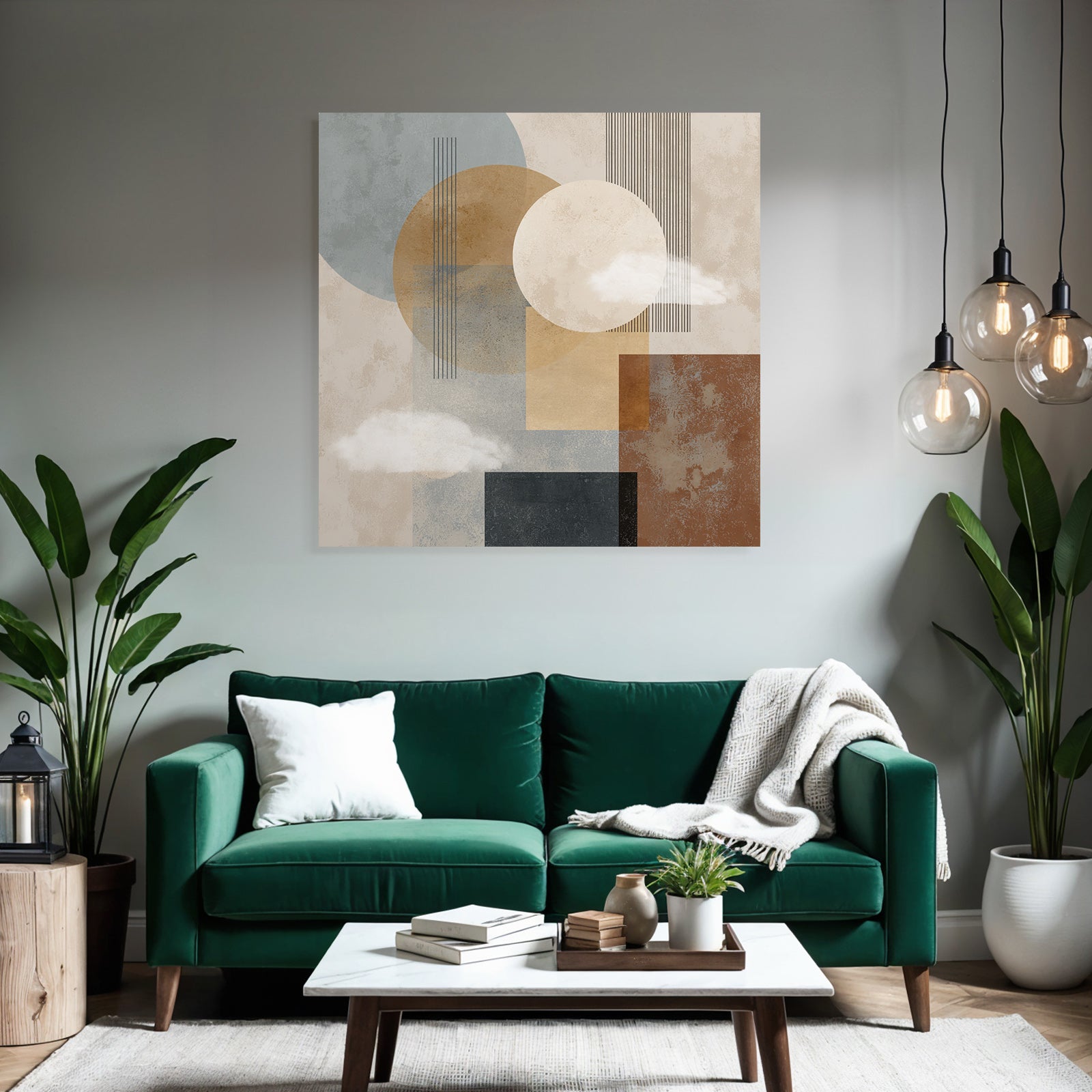 Abstract Geometric Design Muted Colors Textured Background