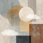 Abstract Geometric Design Muted Colors Textured Background | Japandi | Einrichtungsstile
