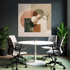 Abstract Geometric Leaves Composition Earthy Tones