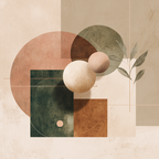 Abstract Geometric Leaves Composition Earthy Tones | Japandi | Einrichtungsstile