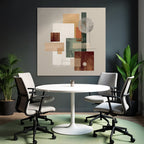 Abstract Geometric Shapes Composition Earthy Tones Harmonious Aesthetic