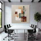 Abstract Geometric Shapes Composition Earthy Tones Harmonious Aesthetic