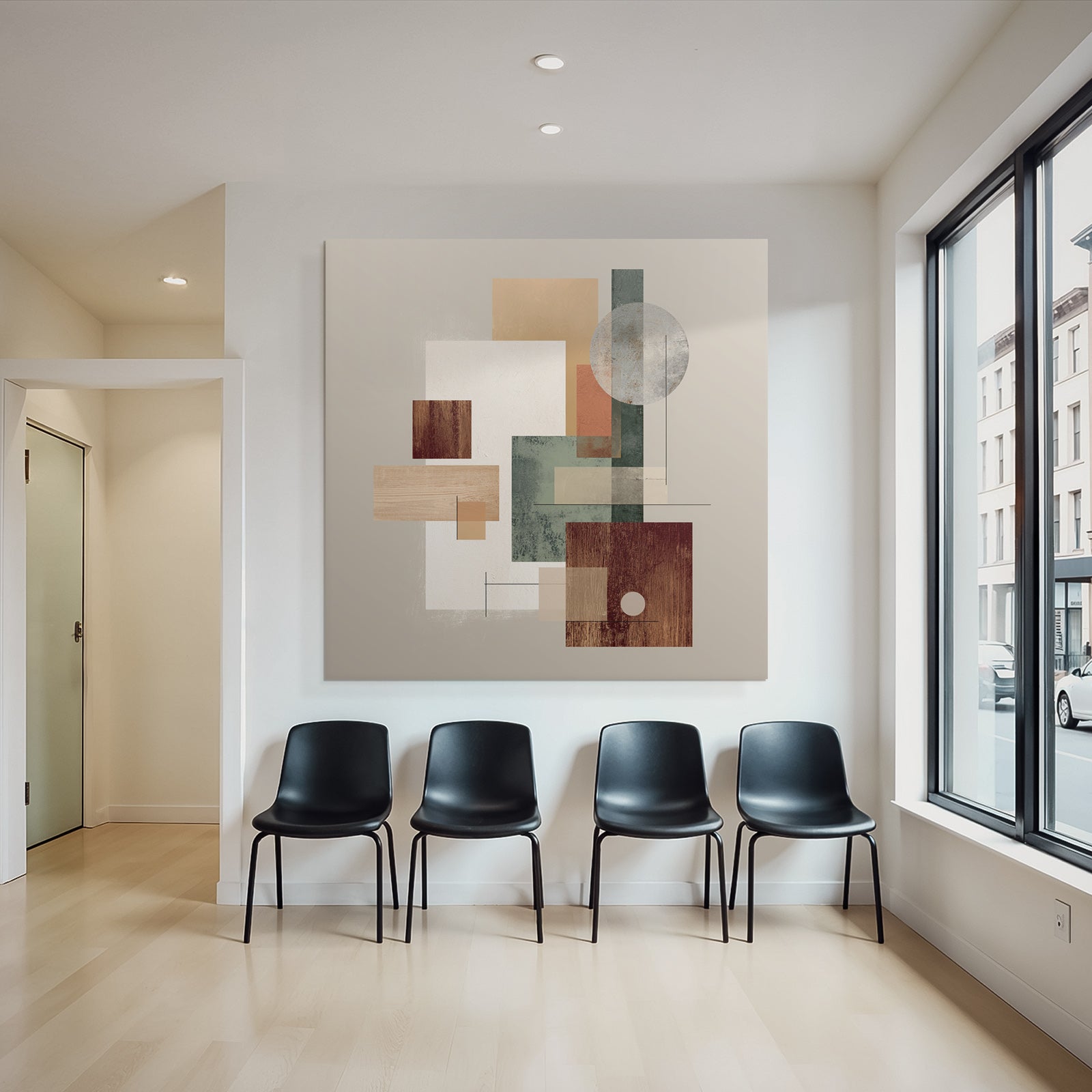 Abstract Geometric Shapes Composition Earthy Tones Harmonious Aesthetic