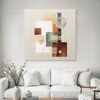 Abstract Geometric Shapes Composition Earthy Tones Harmonious Aesthetic