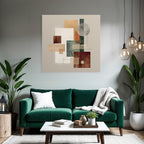 Abstract Geometric Shapes Composition Earthy Tones Harmonious Aesthetic