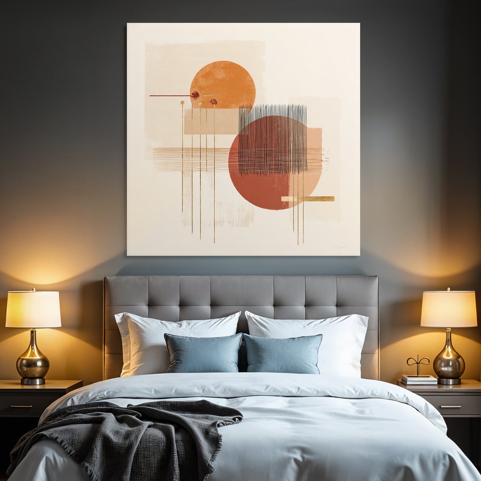 Abstract Geometric Shapes Warm Tones Light Background
