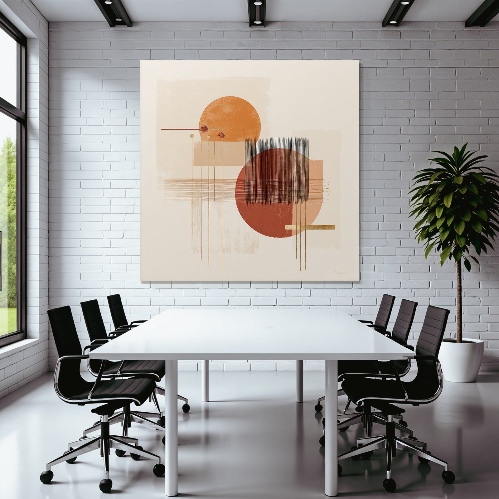 Abstract Geometric Shapes Warm Tones Light Background
