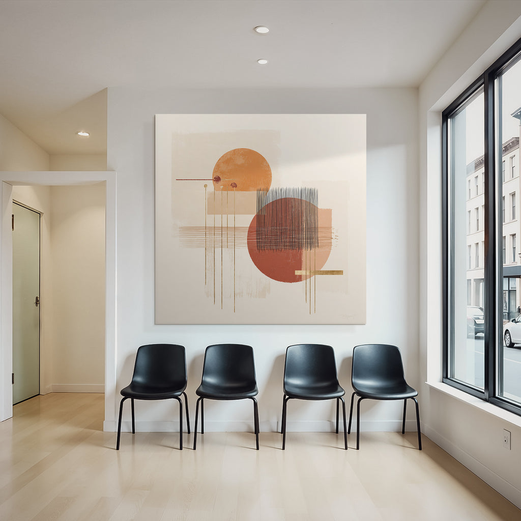 Abstract Geometric Shapes Warm Tones Light Background