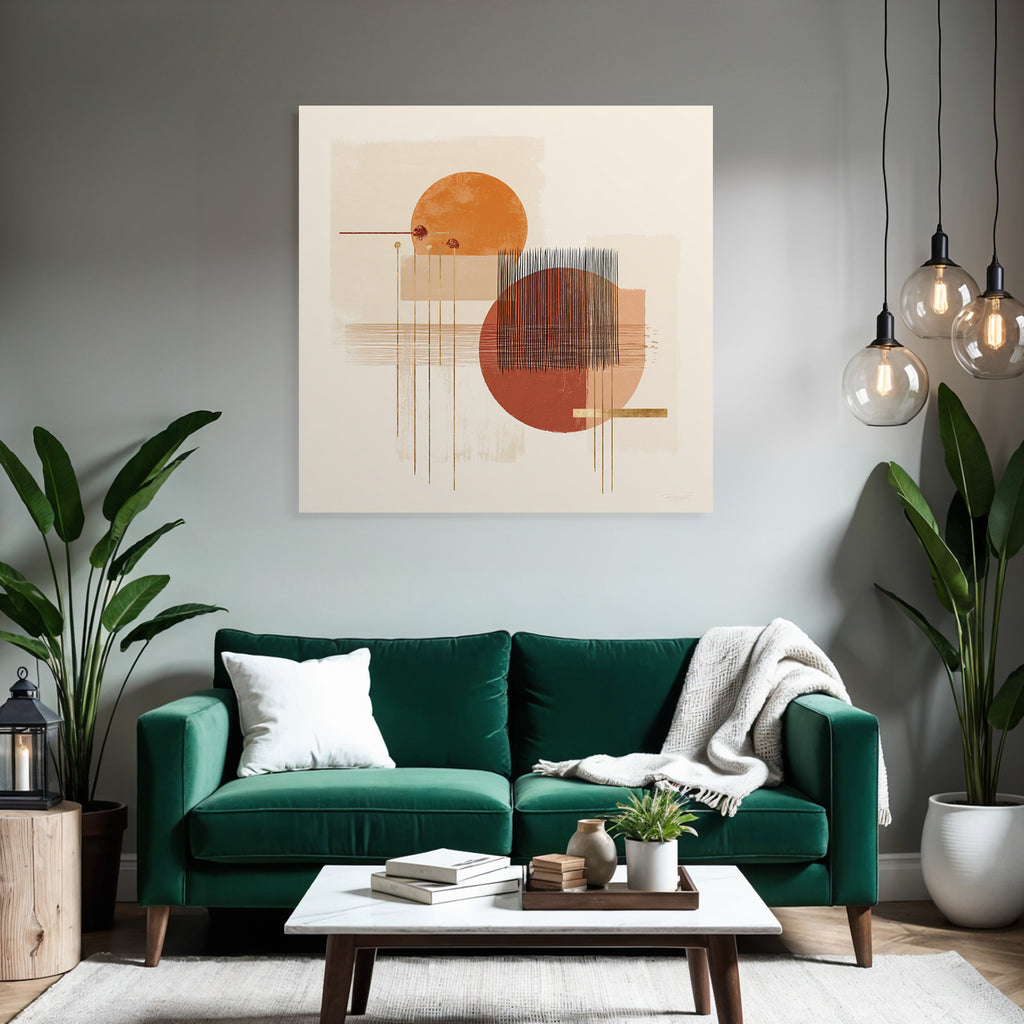 Abstract Geometric Shapes Warm Tones Light Background
