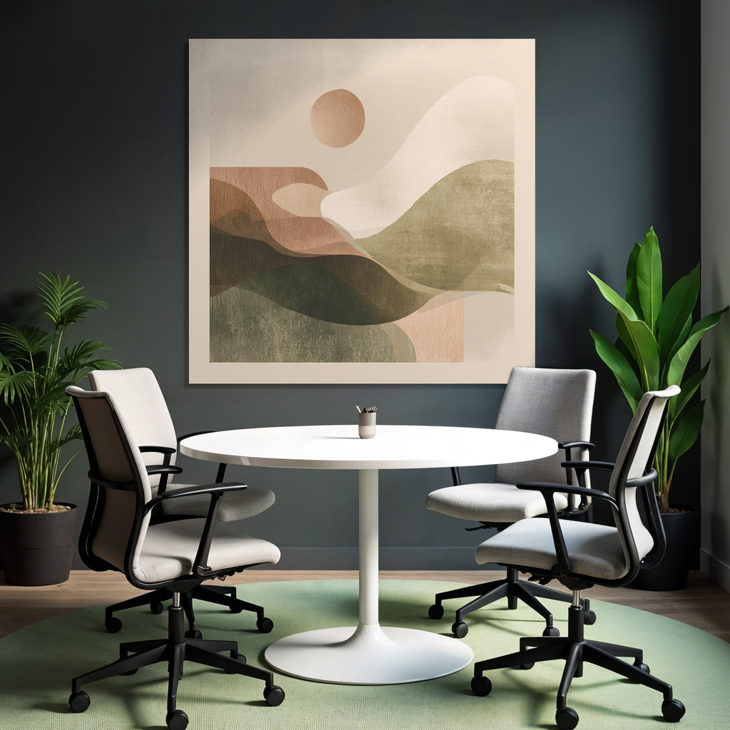 Abstract Illustration Organic Shapes Earthy Tones Serene Landscape