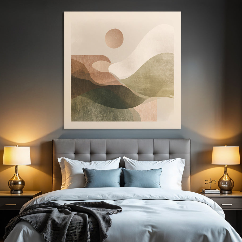 Abstract Illustration Organic Shapes Earthy Tones Serene Landscape
