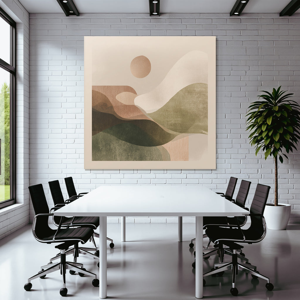 Abstract Illustration Organic Shapes Earthy Tones Serene Landscape