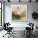 Abstract Illustration Organic Shapes Earthy Tones Serene Landscape