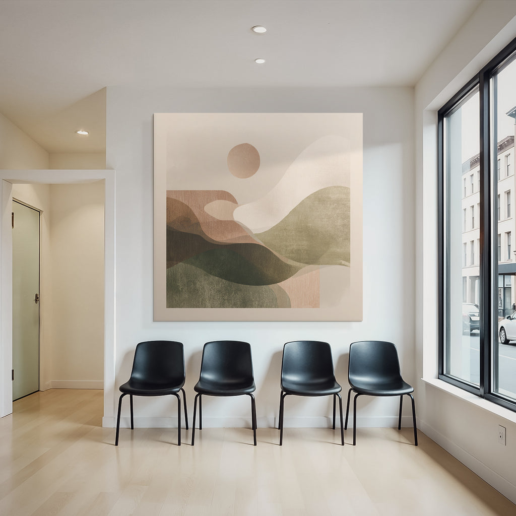 Abstract Illustration Organic Shapes Earthy Tones Serene Landscape