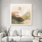 Abstract Illustration Organic Shapes Earthy Tones Serene Landscape