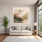Abstract Illustration Organic Shapes Earthy Tones Serene Landscape