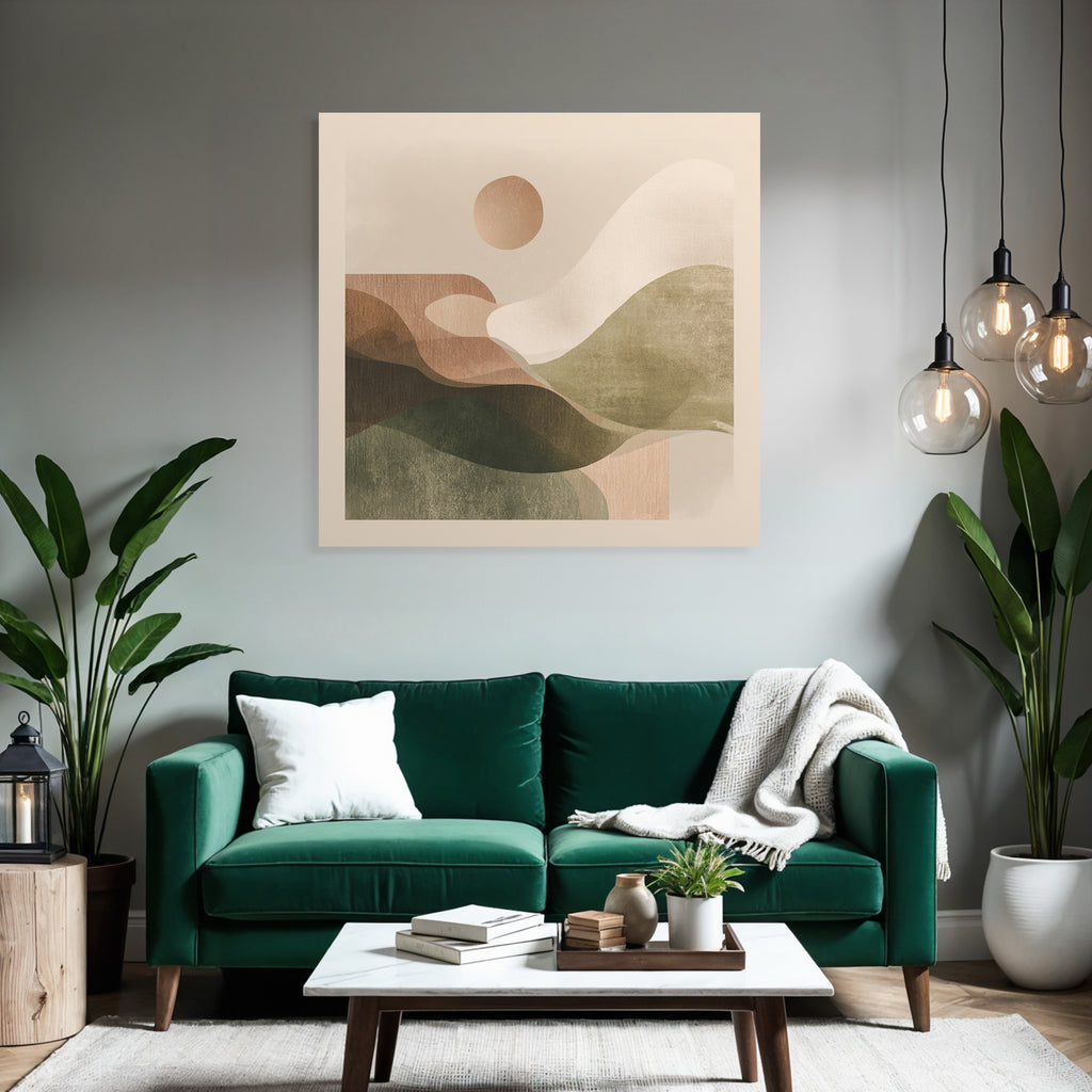 Abstract Illustration Organic Shapes Earthy Tones Serene Landscape