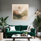Abstract Illustration Organic Shapes Earthy Tones Serene Landscape