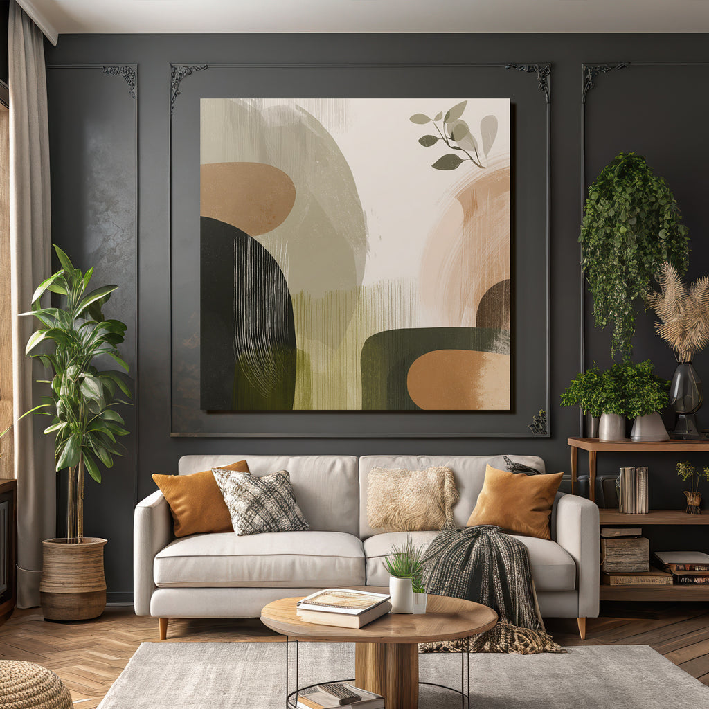Abstract Illustration Soft Organic Shapes Earthy Tones
