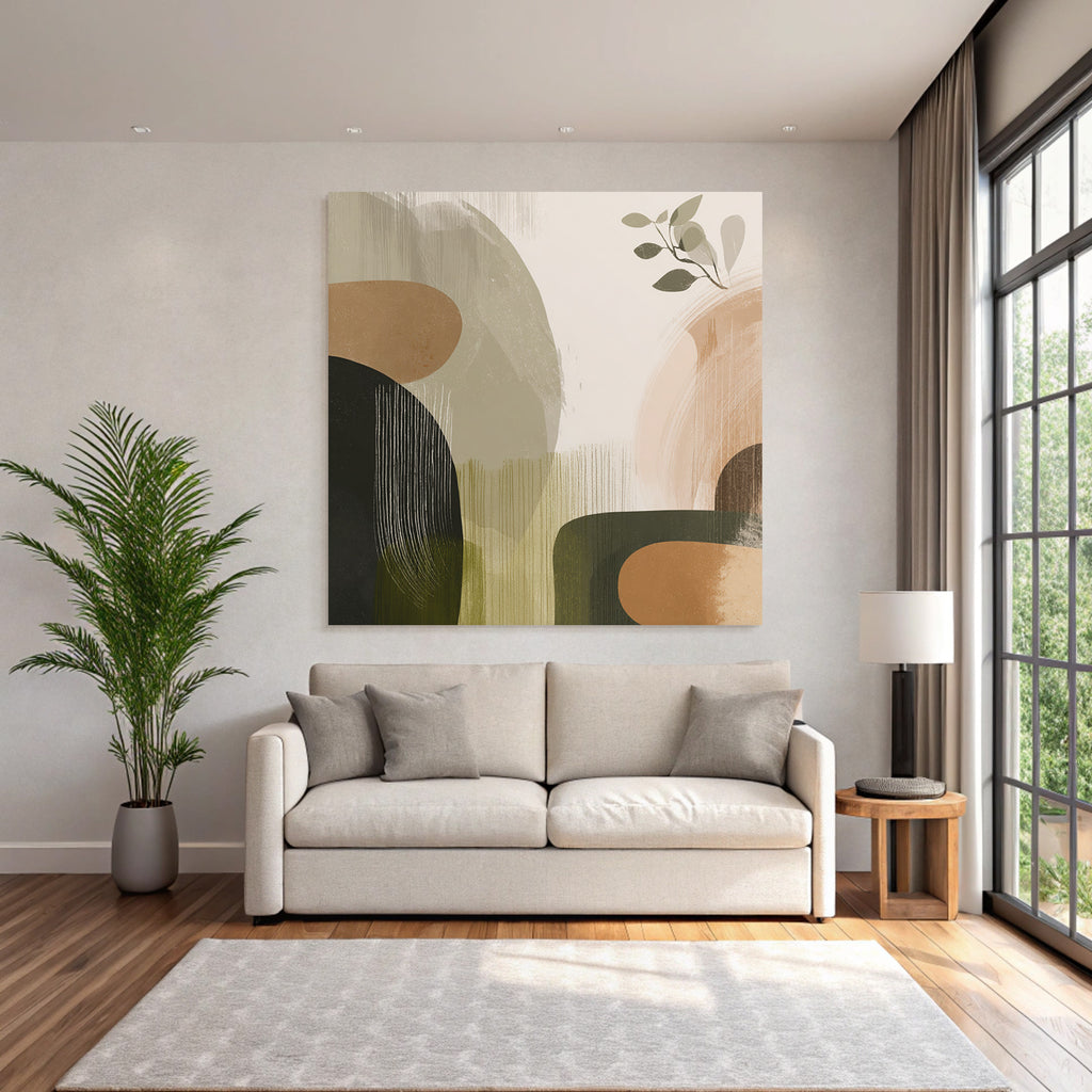 Abstract Illustration Soft Organic Shapes Earthy Tones