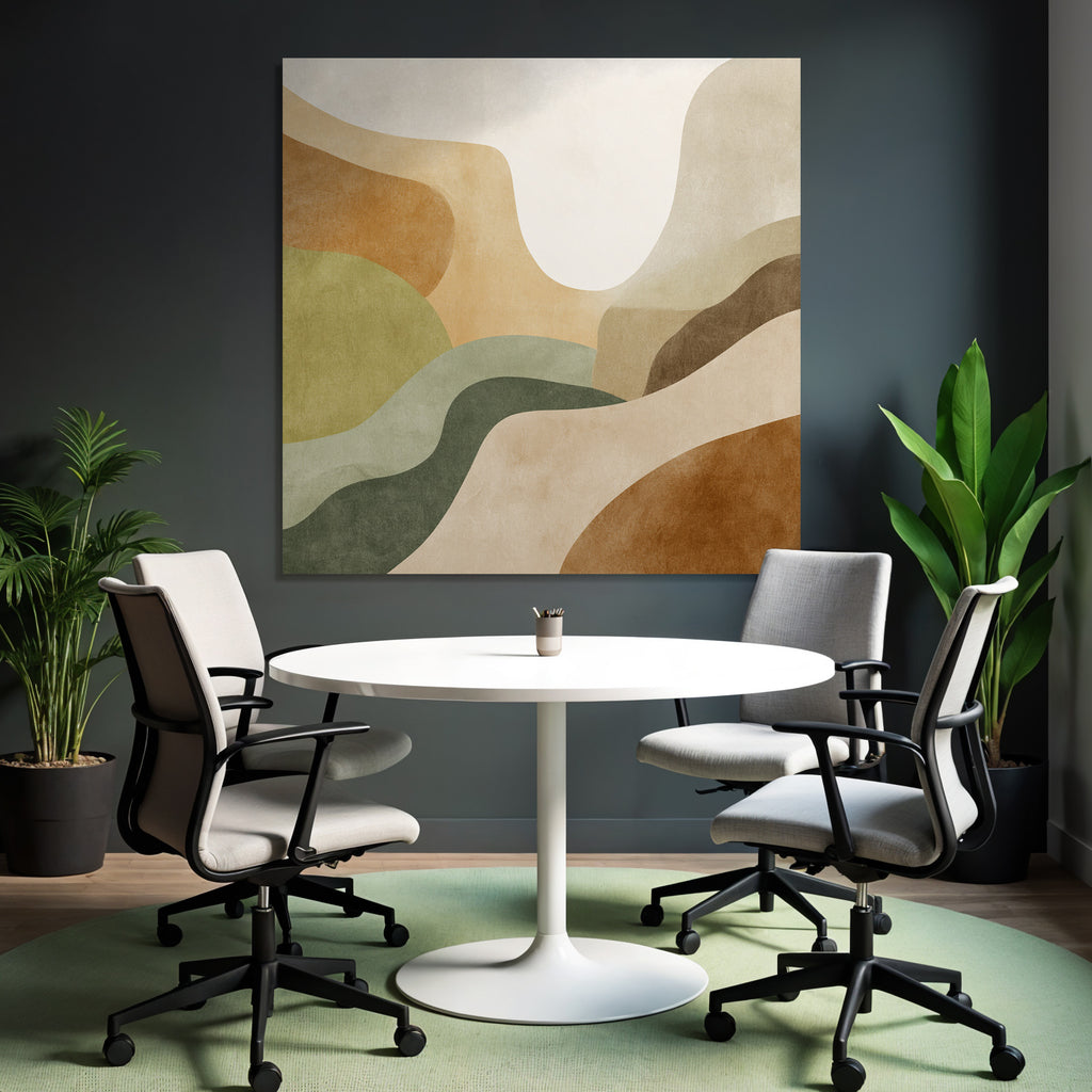 Abstract Illustration Warm Earth Tones Flowing Shapes