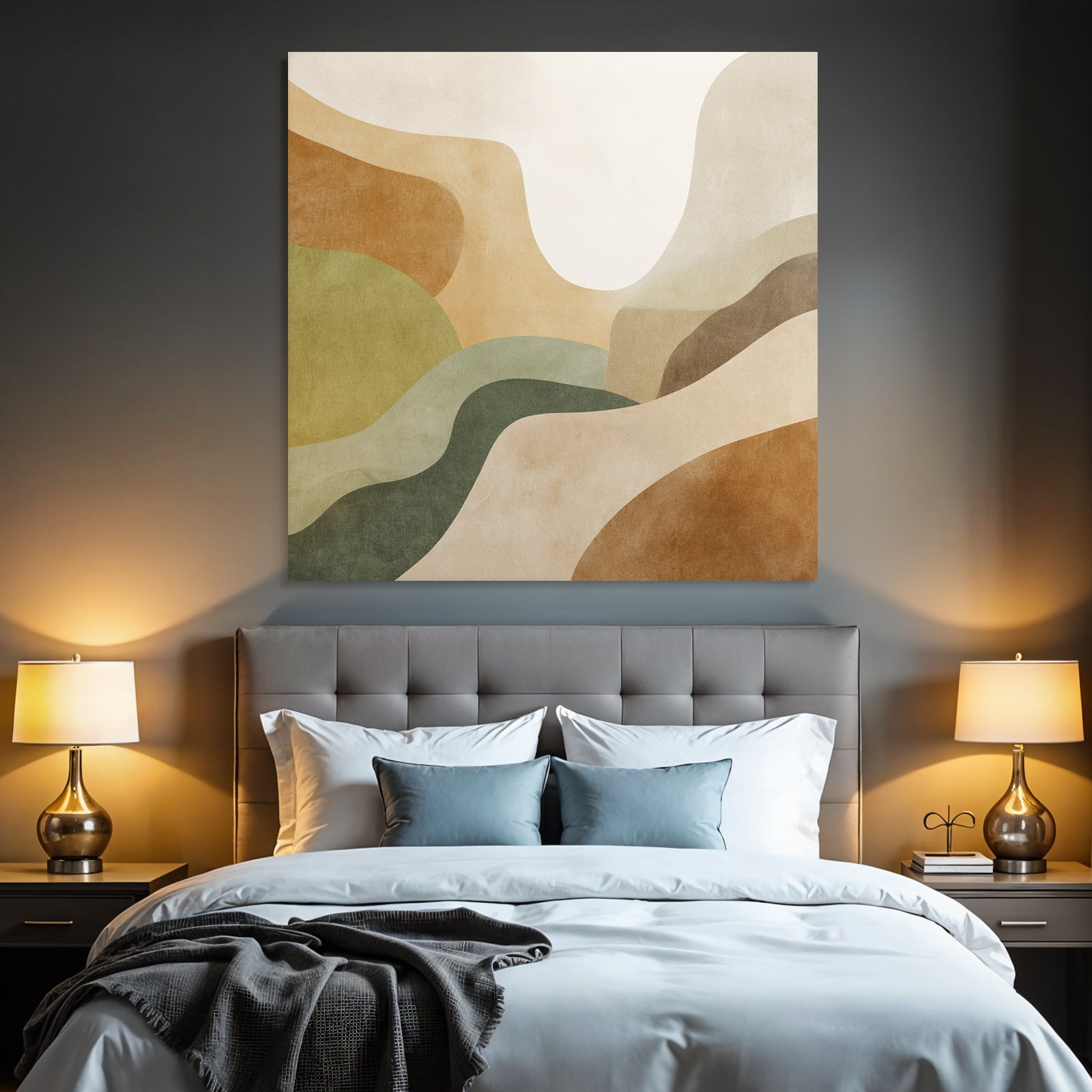Abstract Illustration Warm Earth Tones Flowing Shapes