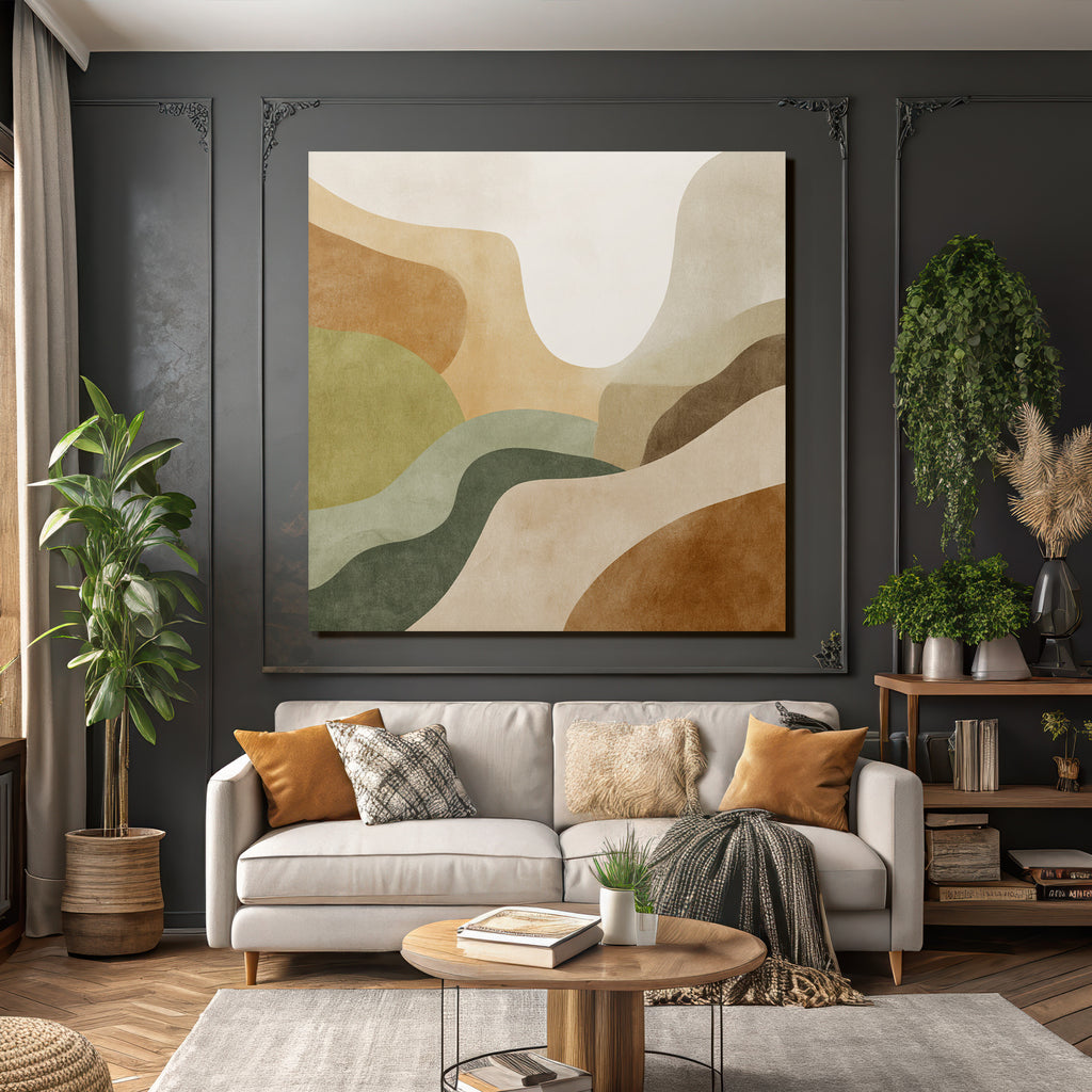 Abstract Illustration Warm Earth Tones Flowing Shapes